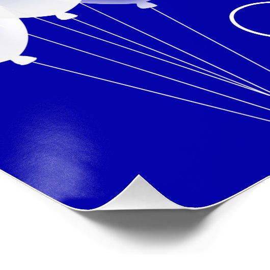 Quinceanera royal blue ballonnen party perfect poster (Hoek)