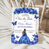 Quinceañera Royal Blue Bloemen Prinses Vlinders Save The Date