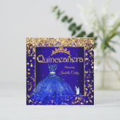 Quinceañera Royal Blue Dress High Hiel Kaart (Staand voorkant)