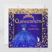 Quinceañera Royal Blue Dress High Hiel Kaart (Voorkant)