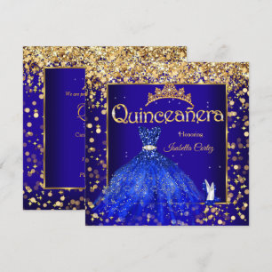 Quinceañera Royal Blue Dress High Hiel Kaart
