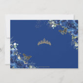Quinceañera Royal Blue Floral Birthday Kaart (Achterkant)