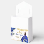 Quinceañera Royal Blue Flowers Party Favor Box Bedankdoosjes (Geopend)