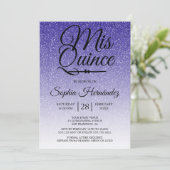 Quinceañera Royal Blue Glitter 15e verjaardag Kaart (Staand voorkant)