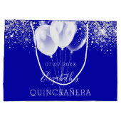 Quinceanera royal blue glitter ballonnen groot cadeauzakje (Achterkant)