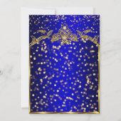 Quinceanera Royal Blue Gold Birthday Kaart (Achterkant)