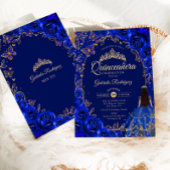 Quinceanera Royal Blue Gold Kaart