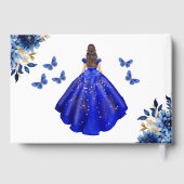 Quinceañera Royal Blue Gold Princess Vlinders Gastenboek (Achterkant)