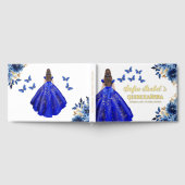 Quinceañera Royal Blue Gold Princess Vlinders Gastenboek (Volledig)