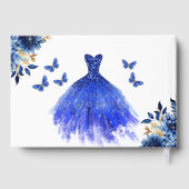 Quinceañera Royal Blue Gold Princess Vlinders Gastenboek (Achterkant)