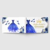 Quinceañera Royal Blue Gold Princess Vlinders Gastenboek (Volledig)