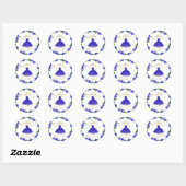 Quinceanera Royal Blue Gown Floral Ronde Sticker (Vel)