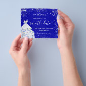 Quinceanera royal blue jurk budget behalve datum flyer (Hand)