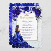 Quinceañera Royal Blue Kaart (Voorkant / Achterkant)