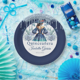 Quinceañera Royal Blue Mexicaanse stijl Papieren Bordje