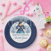Quinceañera Royal Blue Mexicaanse stijl Papieren Bordje (Feest)