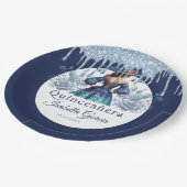 Quinceañera Royal Blue Mexicaanse stijl Papieren Bordje (Gekanteld)