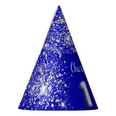 Quinceanera royal blue Silglitter name Feesthoedjes (Links)