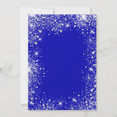 Quinceanera royal blue Silver glitter stofglazuur Kaart (Achterkant)
