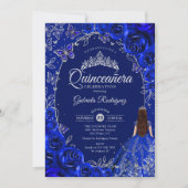 Quinceanera Royal Blue Silver Kaart (Voorkant)