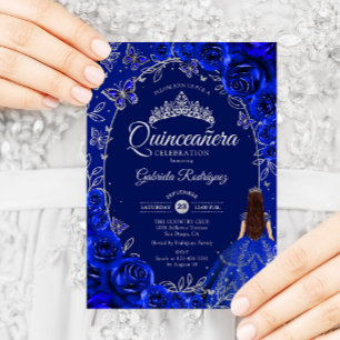 Quinceanera Royal Blue Silver Kaart