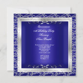 Quinceanera Royal Blue Silver Tiara Eiffel Tower 2 Kaart (Achterkant)