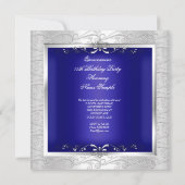 Quinceanera Royal Blue Silver Tiara Eiffel Tower Kaart (Achterkant)