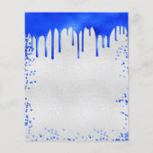 Quinceanera royal blue Silver-uitnodiging Flyer (Achterkant)