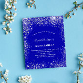 Quinceanera royal blue Silver-uitnodiging Flyer