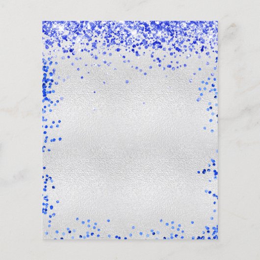 Quinceanera royal blue Silver-uitnodiging Flyer (Achterkant)