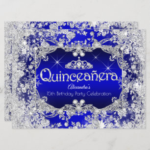 Quinceanera Royal Blue Tiara Winter Wonderland Kaart