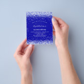 Quinceanera royal blue-white budget uitnodiging flyer (Hand)