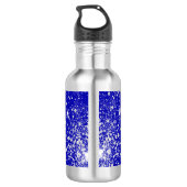 Quinceanera royal blue zilverglitter tiara name waterfles  (Achterkant)