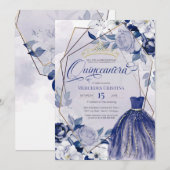 Quinceañera royal navy blue elegant fancy Tiara Kaart (Voorkant / Achterkant)