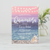 Quinceanera Roze Beach Mason Kaart (Staand voorkant)