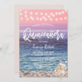 Quinceanera Roze Beach Mason Kaart (Voorkant / Achterkant)