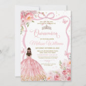 Quinceanera Roze Blush Roos Vlinder Goud  Kaart (Voorkant)