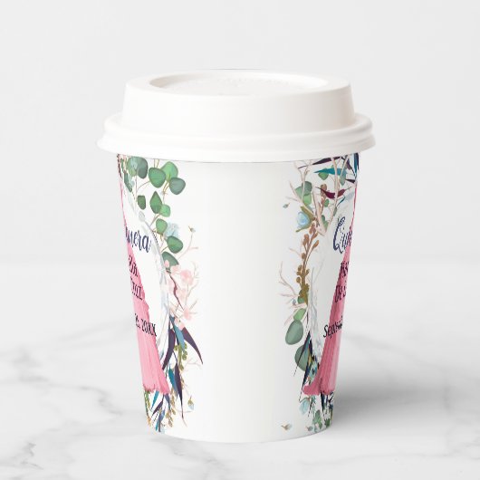 Quinceanera roze dress-papierbekertjes papieren bekers (Links)