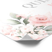 Quinceanera roze floral welkomstteken poster (Hoek)