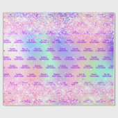 Quinceanera roze glitter roos goudwinning cadeaupapier (Vlak)