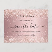 Quinceañera roze glitters bewaar de datum aankondigingskaart (Voorkant)