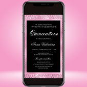 Quinceañera Roze Goud Verjaardag Foto uitnodiging