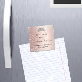 Quinceanera roze gouden glinsterende tiara save th magneet