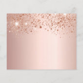 Quinceanera roze gouden glitters save the date (Achterkant)