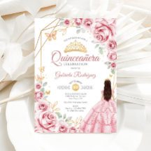 Quinceanera Roze Gouden Jurk Bloemen