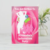 Quinceañera: Roze, grappige feestjes Kaart (Staand voorkant)