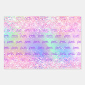 Quinceanera roze holografische naam inpakpapier vel (Voorkant 2)