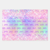 Quinceanera roze holografische naam inpakpapier vel (Voorkant 3)