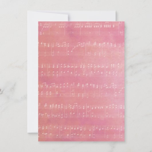 Quinceanera  roze muziek 15e verjaardag kaart (Achterkant)