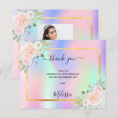 Quinceanera roze paarse fotoregenboog bedankt (Voorkant / Achterkant)